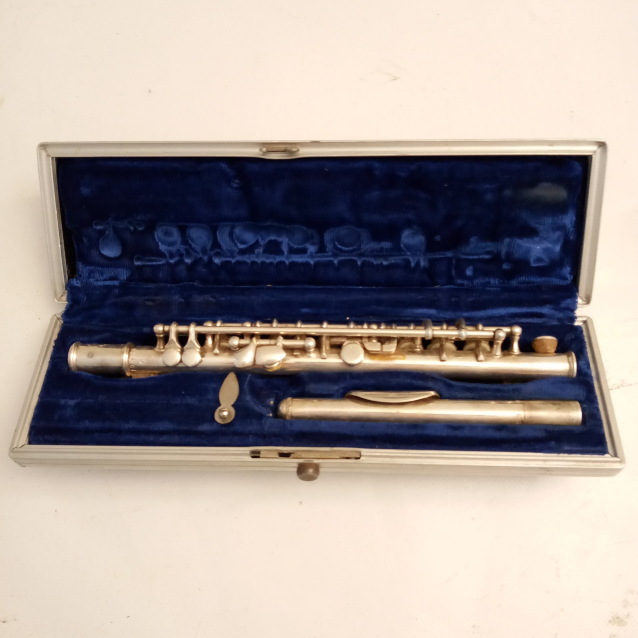 Selmer"Signet"Coin Silver Piccolo Flute Closed Hole C-Foot#10328+Case Vintage40s — main photograph