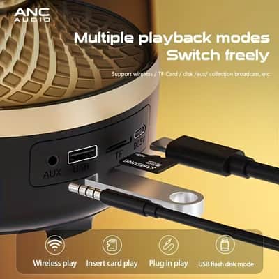 Gradient Light Wireless Speaker – Ambient LED Bass Speaker with Type-C Charging, TF Card & AUX Playback image 4
