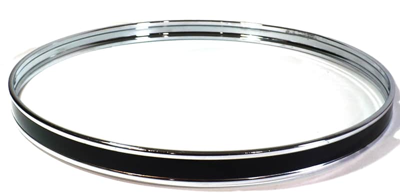 22" Bass Drum Hoop / Chrome with Black Wrap Inlay / Early Pearl Export image 1