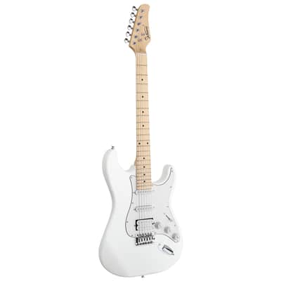 Glarry GST Electric Guitar HSS Pickups w/20W Amplifier White image 2