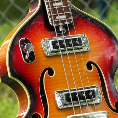 ~Space Bass~ 1967 Silvertone 1496 / Tesco EB-210 Hollowbody Violin Bass - Vintage Japan MIJ Beatle image 3
