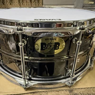 Pork Pie 14x6.5"BOB" Black Brass Snare Drum 2000s - Black brass image 1