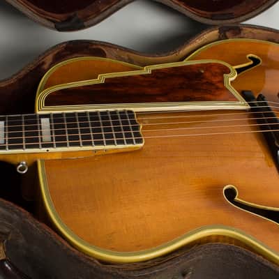 Immagine D'Angelico  Excel Arch Top Acoustic Guitar (1950), ser. #1843, original brown hard shell case. - 18