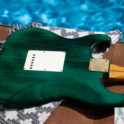1993 Fender ST57G-65 '57 Stratocaster Reissue - Translucent Green w Gold Hardware - Made in Japan (FujiGen) Pro Set Up w Perfect Frets/Action/Intonation! image 16