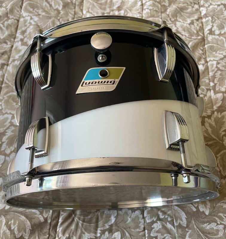 Ludwig Tom Vistalite Pattern E  Mid 70’s - Black & White Swirl image 1