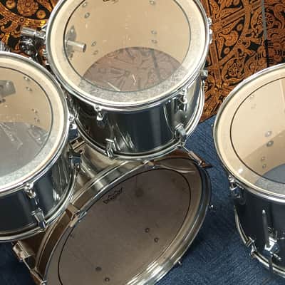 1990s Pearl Export Shell Pack in Brushed Steel – 22″,12″,13″ & 16″ image 12