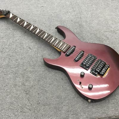 Aria Pro II VP-40 Lefty Dark Red Left handed superstrat with unique inlay image 1