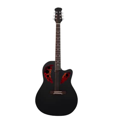 41 inch Cutawary Round Back Acoustic Guitar Spruce Top Grape Hole 2020s - Black image 6