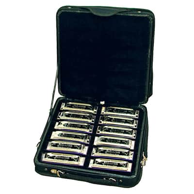 Johnson BK-520 12pc Blues King Harmonica Set w/ Case