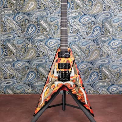 Used BC Rich Kerry King V KKVFG2 Tribal Flame Kahler Bridge w/Case image 2