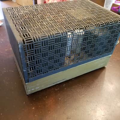 Heathkit W-5M Monoblock KT66 25 Watt Tube Power Amplifier and Cage 1959 Gold and Black image 2