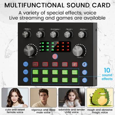 Podcast Equipment Bundle, Recording Studio Package with Podcast Microphone and Voice Changer, Live Sound Card - Audio Interface for Laptop Computer Vlog Living Broadcast Live Streaming YouTube TikTok image 5
