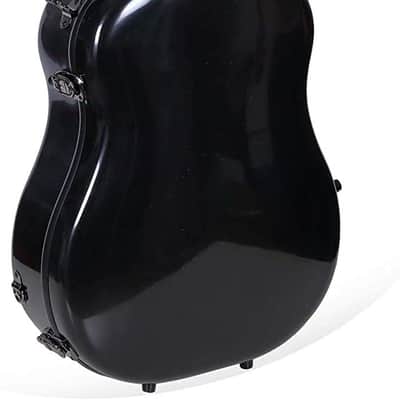 Crossrock Dreadnought Acoustic Guitar Case – Fits 40"/41" Guitars | Fiberglass Shell, Plush Interior, TSA Lock-Black image 1