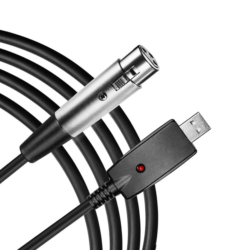 Neewer 10' USB Male to 3-Pin XLR Female Microphone Converter Cable Studio Audio Connector Cord Adapt image 1