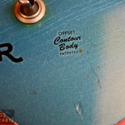 Vintage 1968 Fender Jaguar Neck - Original Lake Placid Blue Finish - Bound with Blocks!  100% image 8
