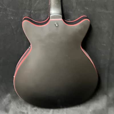 Rafferty Semi Hollow - Satin black with red binding image 11