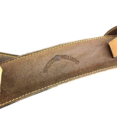 Walker & Williams C-18-DBRN Distressed Finish Brown Leather Vintage Slash Strap Extra Long image 7