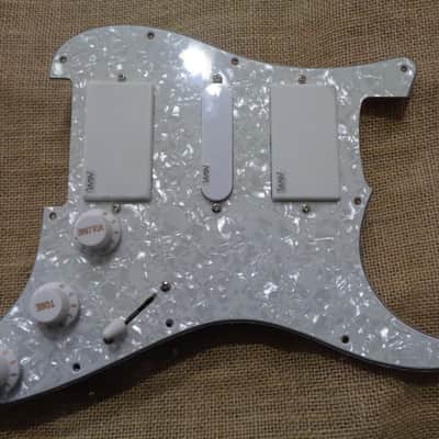 Handmade pre-wired Strat HSH pickguard, with HB split, Treble Bleed & Tele Mode (Neodymium PUPS) image 9