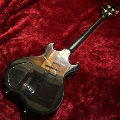 c.1980s Polytone Contempo Bass MIJ Vintage Bass Double Cut “Black” image 10