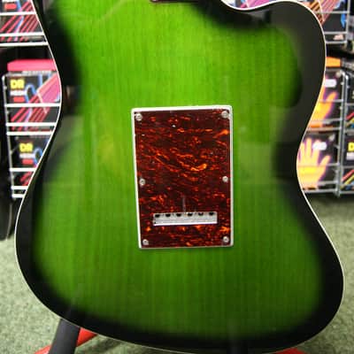 Revelation RJT60M TL semi acoustic guitar in greenburst L/H image 9