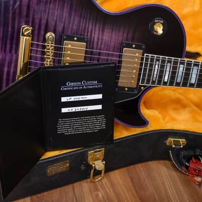 Gibson Custom Shop Les Paul Custom 70th Anniversary Flame Maple Top Purple Widow Burst 2022 w/OHSC image 11