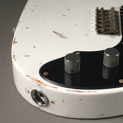 Vintage Custom USA Made Semi-Hollow TL72 Thinline Tele Chambered F Hole Relic White Fender Wide Ranges 6.6 Lb HSC image 9