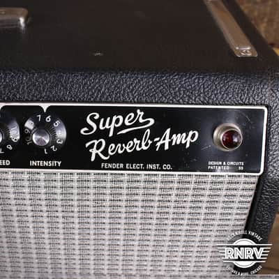 1964 Fender Super Reverb 2-Channel 40-Watt 4x10" Guitar Combo Black Panel image 5