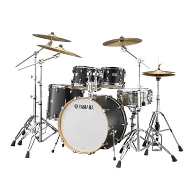 Yamaha Tour Custom - Maple 4-Piece Shell Pack w/22" Bass Drum - Licorice Satin Black Finish image 1