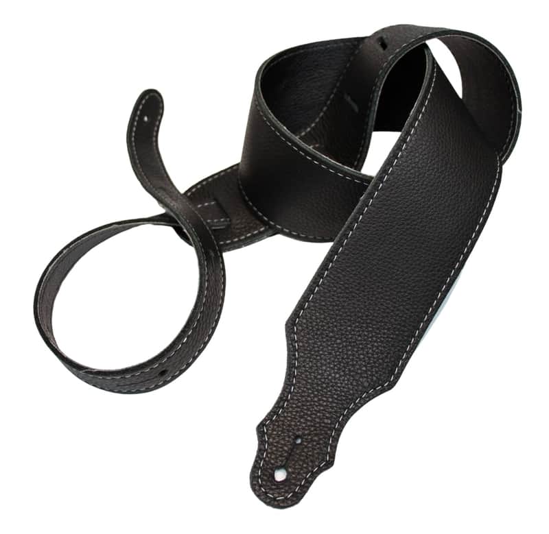 Franklin Strap 2.5" Purist Glove Leather Guitar Strap - Black w/ Black Stitching image 1