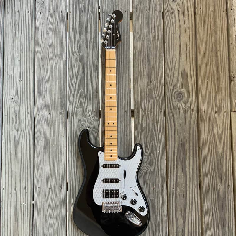 Fender  HSS Fat Strat limited edition black matching head stock Standard Stratocaster with Maple Fretboard image 1