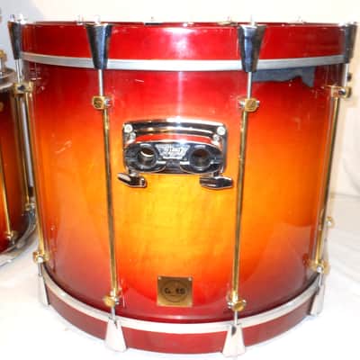 Vintage 1993 GMS Grand Master Series Drumset Cherry Sunburst Lacquer 22",14",12",10" image 19