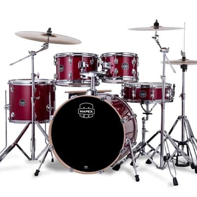 Mapex VE5045FTC Venus Fusion Shell Pack, 20" Bass Drum, Crimson Red Sparkle image 2