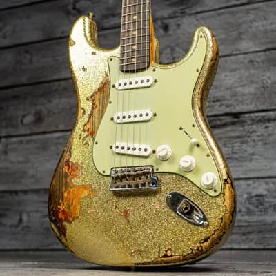 Fender Custom Shop 1961 Stratocaster Super Heavy Relic - 3A Rosewood Fingerboard, Gold Sparkle over 3-Tone Sunburst image 2