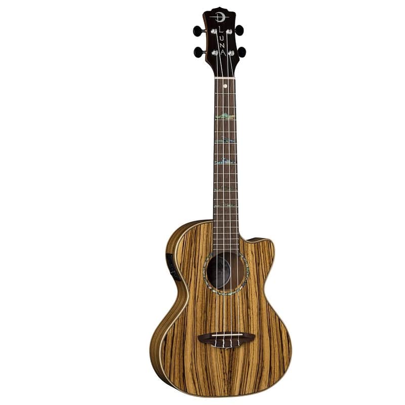 Luna High Tide Tenor A/E Zebrawood Ukulele image 1