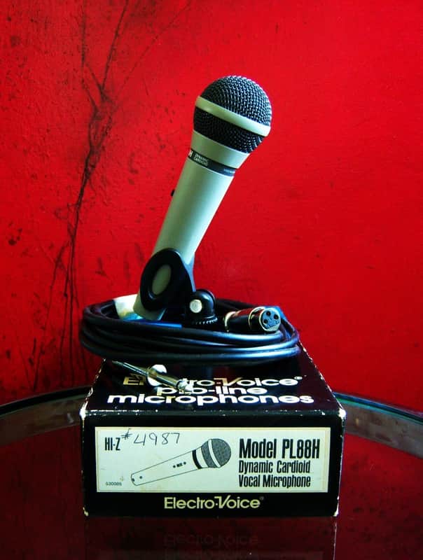 Vintage 1980's Electro-Voice PL-88 cardioid Dynamic Microphone Low Z w accessories # 2 664 image 1