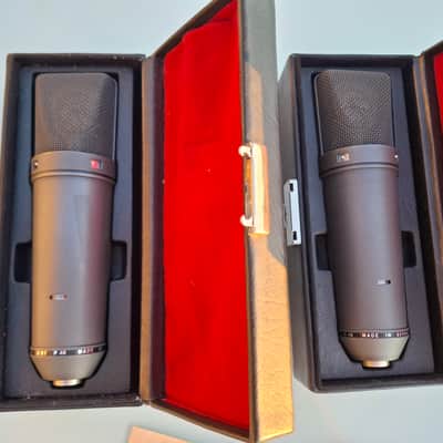 Neumann U 87 Stereo Pair Large Diaphragm Multipattern Condenser Microphone 1967 - 1985 - Matte Black image 4