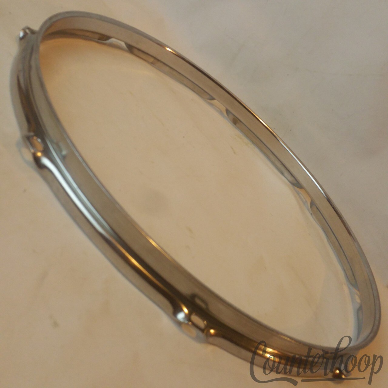 Ludwig 14"Rim/Hoop 8-Lug-Hole Snare/Floor Tom Drum Batter Chrome Vintage 60s USA — main photograph