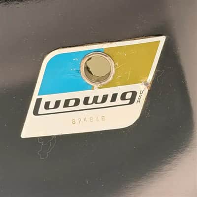 Used Vintage Ludwig 3-Ply Tom 13x9 Black w/White Interior - Fair image 2