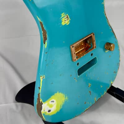 Warmoth Strat Style Electric Guitar Body - Custom Washed Blue image 2