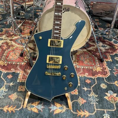 Ibanez Iceman IC420AB Electric Guitar, Antique Blue Metallic image 8