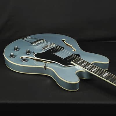 Eastman T64 Trapeze Iced Blue Metallic Hollowbody Electric w/Gig Bag image 15