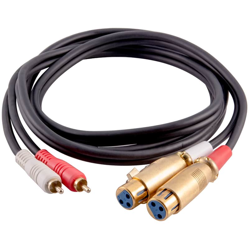 Premium 6 Foot Dual XLR Female to Dual RCA Male Patch Cable - XLRF to 2-RCA image 1