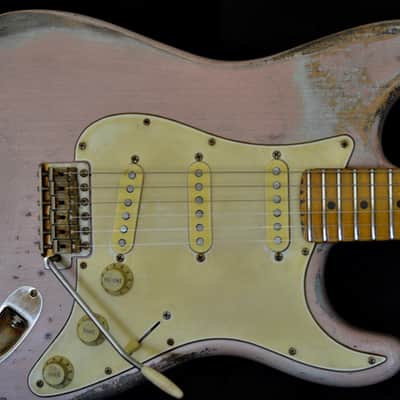Fender American Stratocaster Heavy Relic Shell Pink Eric Johnson Pups Maple Neck image 9
