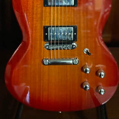 J.W. Van SG style neck through Electric guitar Cherry Burst image 19