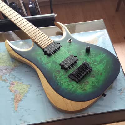 Ibanez RGDIX6MPB-SBB Iron Label Surreal Blue Burst sent in a case image 1