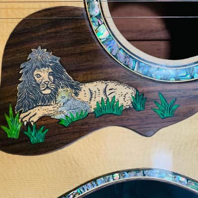 Blueberry Handmade Jumbo Acoustic Guitar Faith - Lion and Lamb Motif image 8