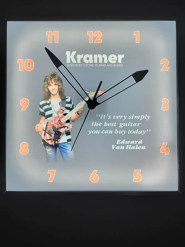 1984 Kramer Guitars Dealer Style Light Up Clock Eddie Van Halen Frankenstrat Killer Cool Man Cave/Garage Accessory image 1