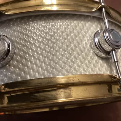 Camco  Aristocrat 14×5 white moire snare drum image 5