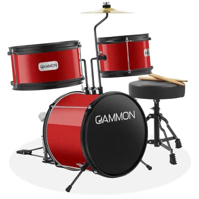 3-Piece Junior Drum Kit – Beginner Percussion Set w/ Cymbal, Throne & Sticks image 2