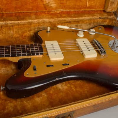 Fender  Jazzmaster Solid Body Electric Guitar (1959), ser. #34376, original tweed hard shell case. image 15
